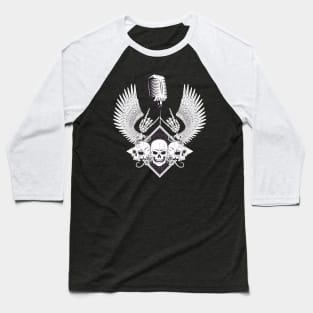 Rock & Roll Skeleton Baseball T-Shirt